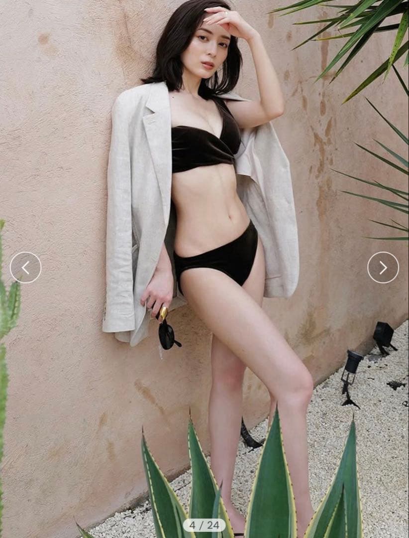 anuans アニュアンス / ワンショルダーセパレートスイムウェア ネイビーM