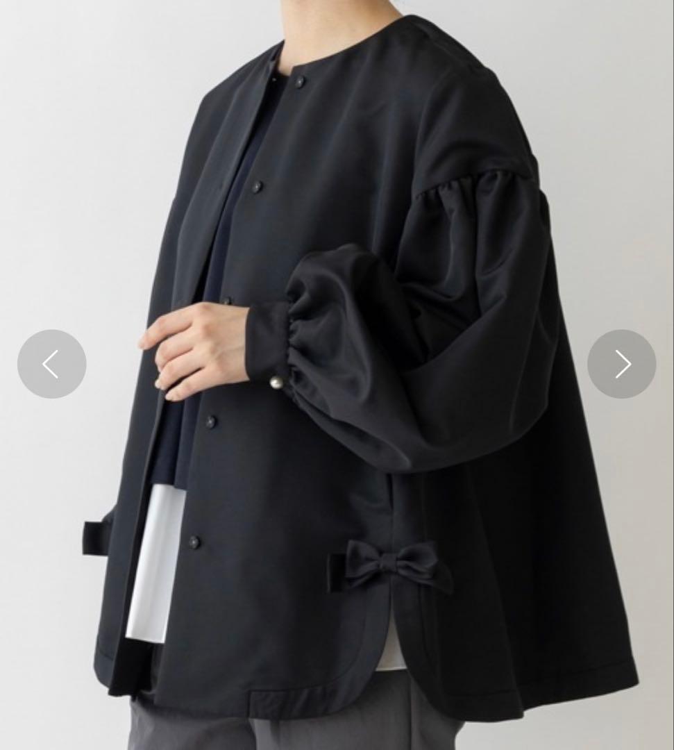 極美品❤︎24AW Sono ノーカラージャケット パール オーバーサイズ 撥水