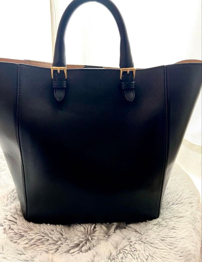 J&W Davidson ブラックレザートートバッグ