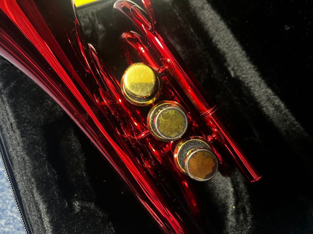 J.Michael 赤色ポケットトランペット本体 付属品セット