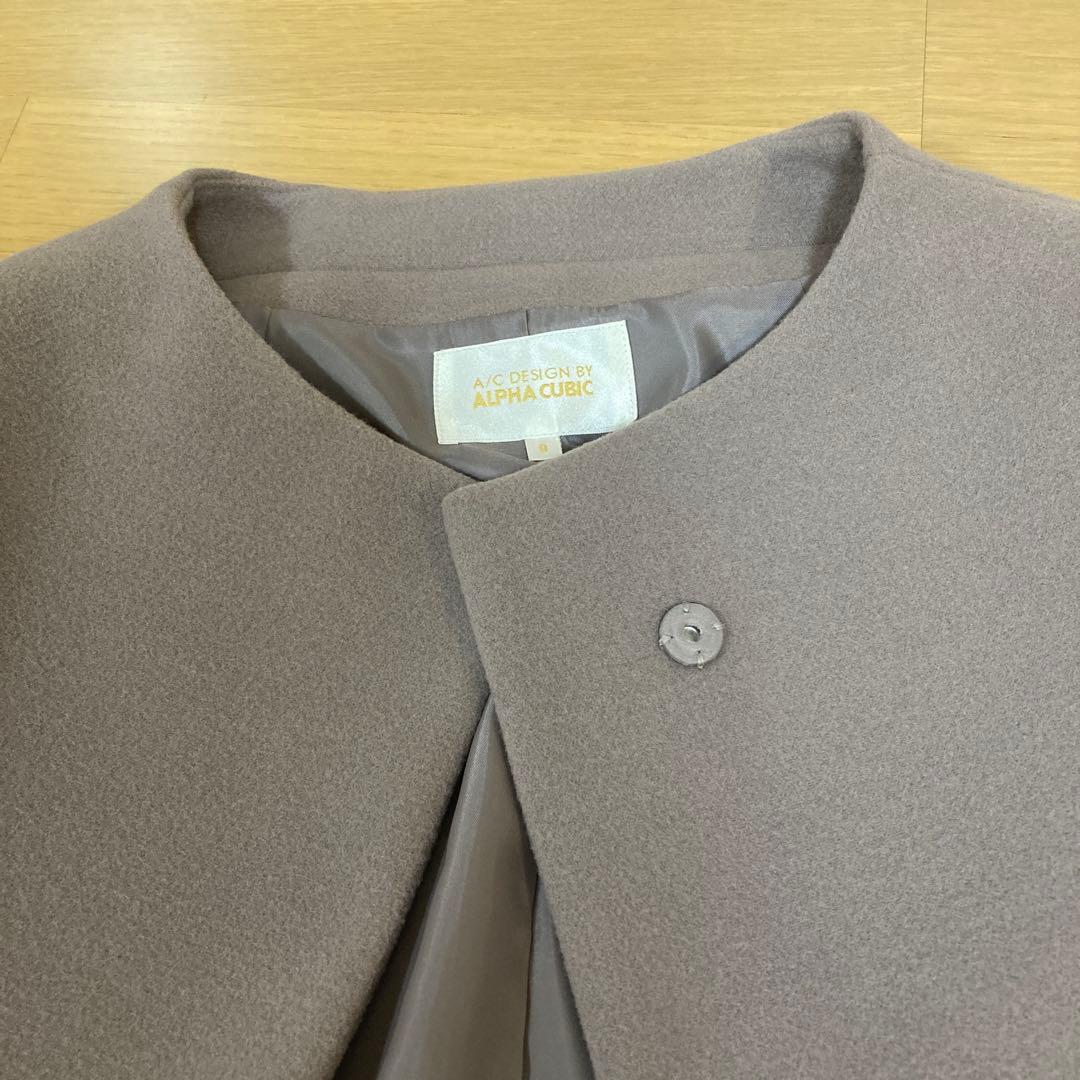 any SiS ツイードノーカラーミドルジャケット　カットソー　コート