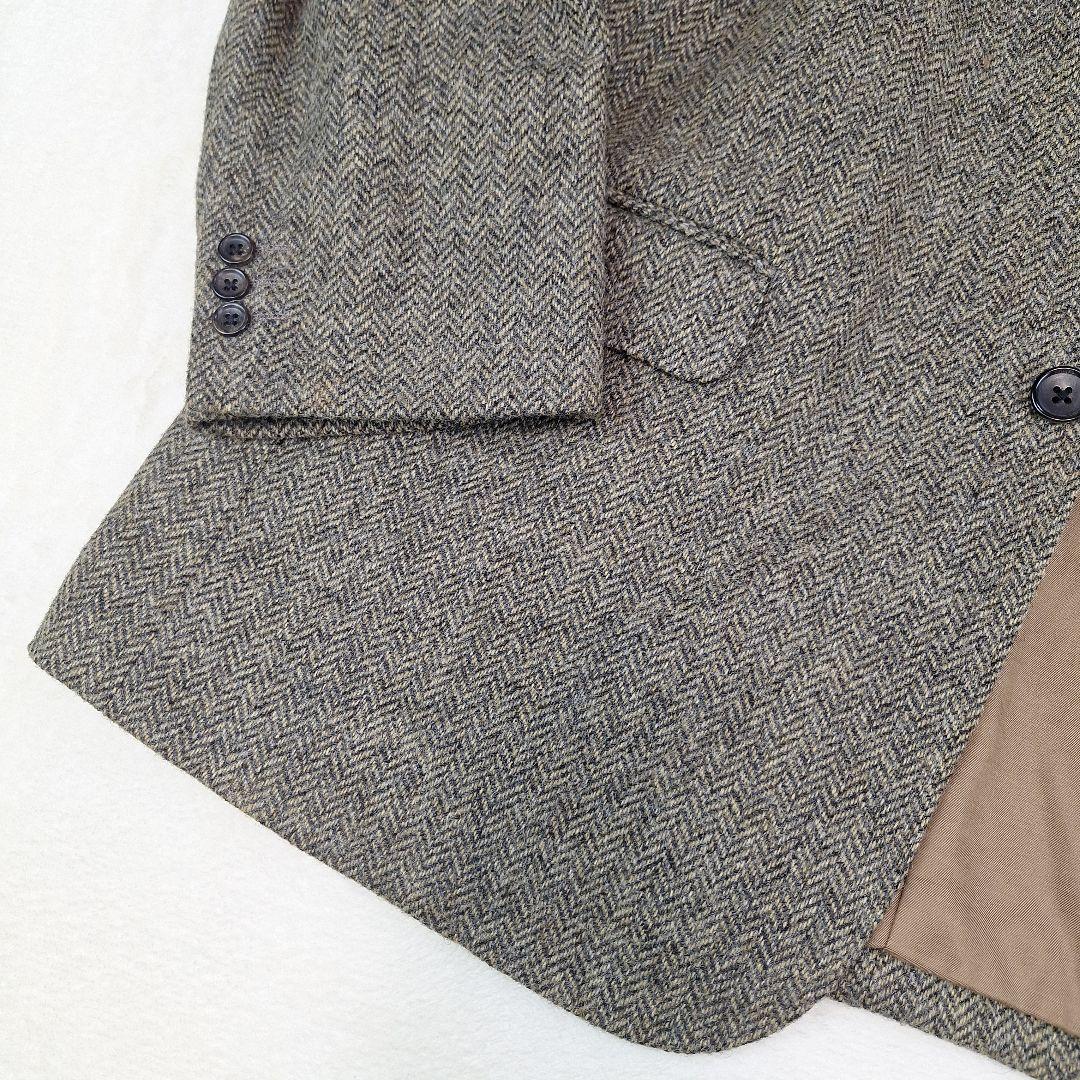 Papas　英国生地MOON社　テーラードジャケット　ツイード　ヘリンボーン　L