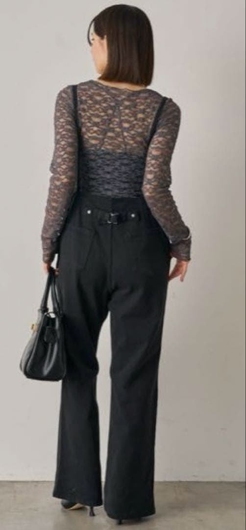 LOUNGEDRESS ラウンジドレス デニムオールインワン S ブラック