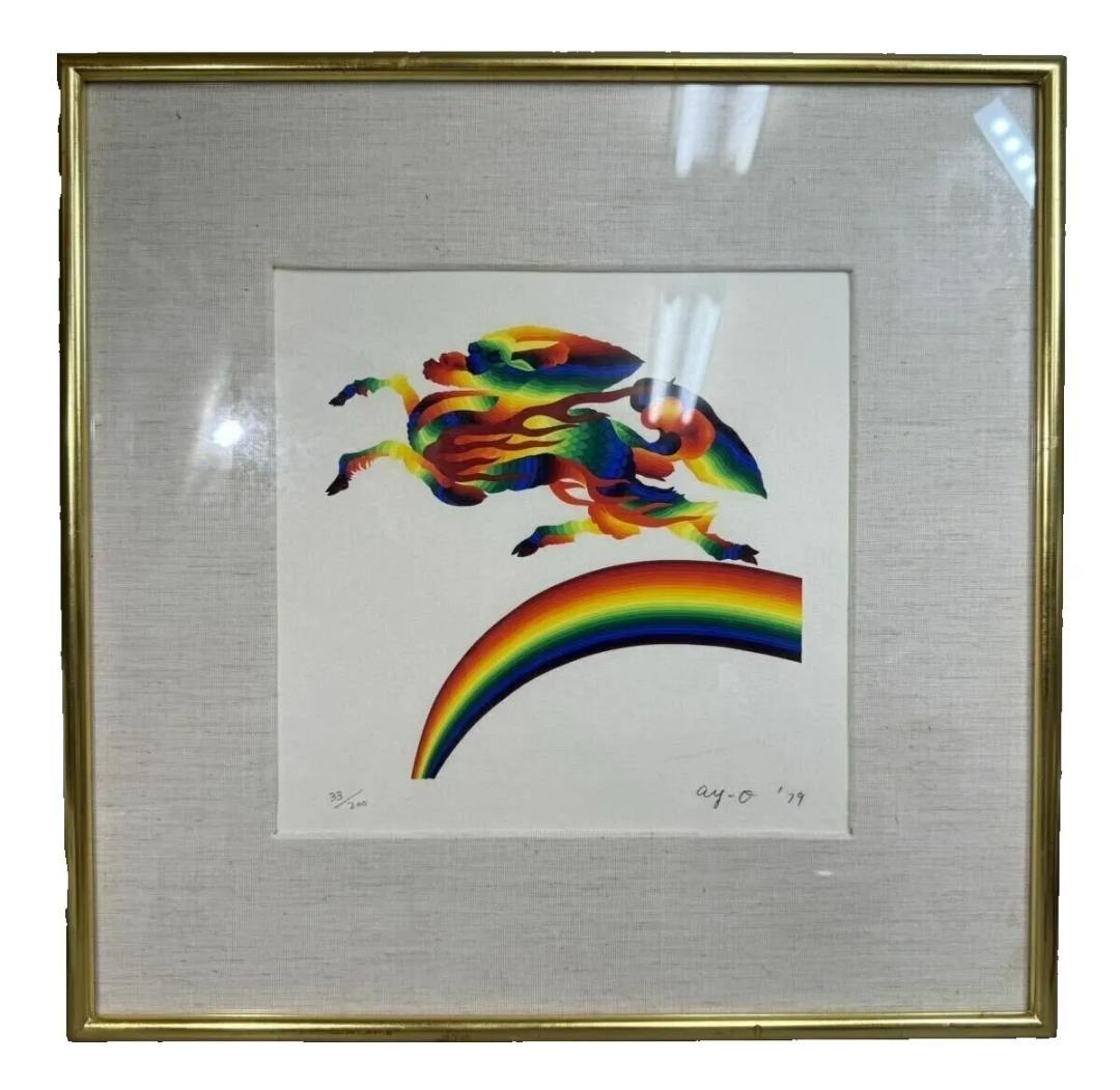 靉嘔 Ay-O シルクスクリーン「虹よりの使者」　限定200部 1979年