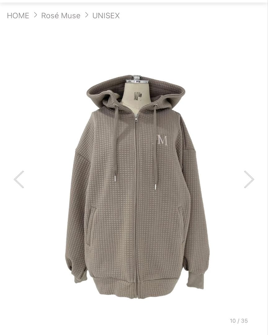 Rosé Muse(ロゼミューズ) quilting zip hoodie