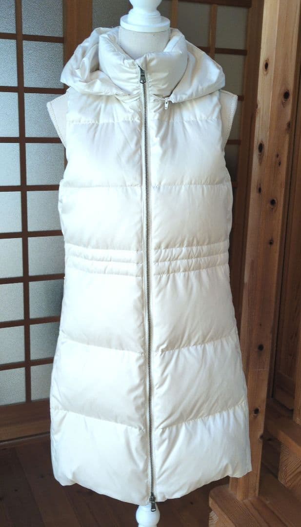 美品　ルーニィ♥ロングダウンベスト　ダウンパーカ　38 　アイボリー　エクリュ