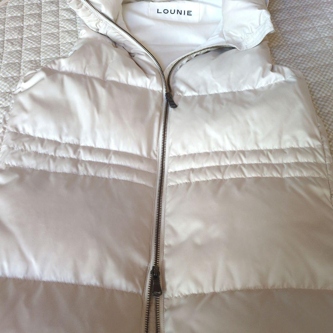 美品　ルーニィ♥ロングダウンベスト　ダウンパーカ　38 　アイボリー　エクリュ