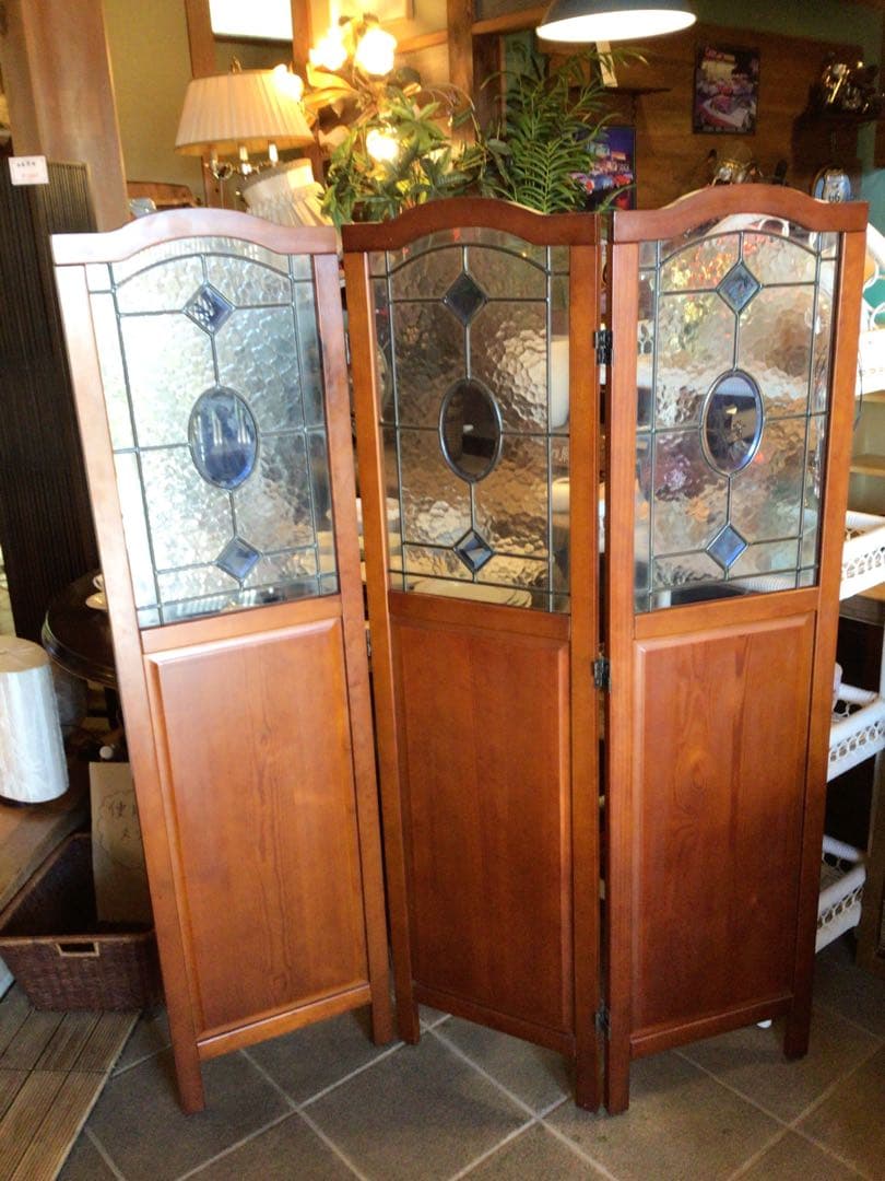 [楓] ステンドグラス　パーテーション　衝立　間仕切り