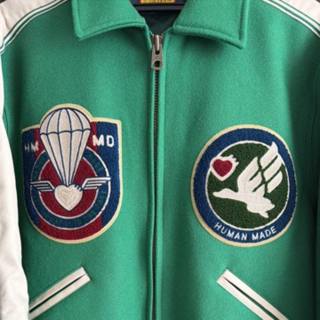 HUMAN MADE グリーン スタジャン