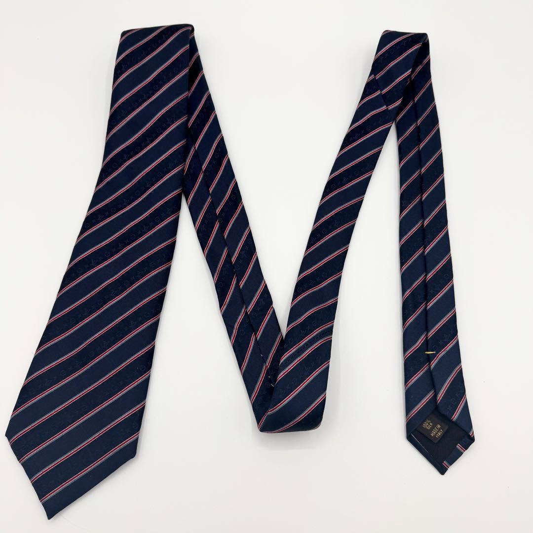 極美品◎ルイヴィトン　モノグラム　ネクタイ　ストライプジャガード　肉厚　ビジネス