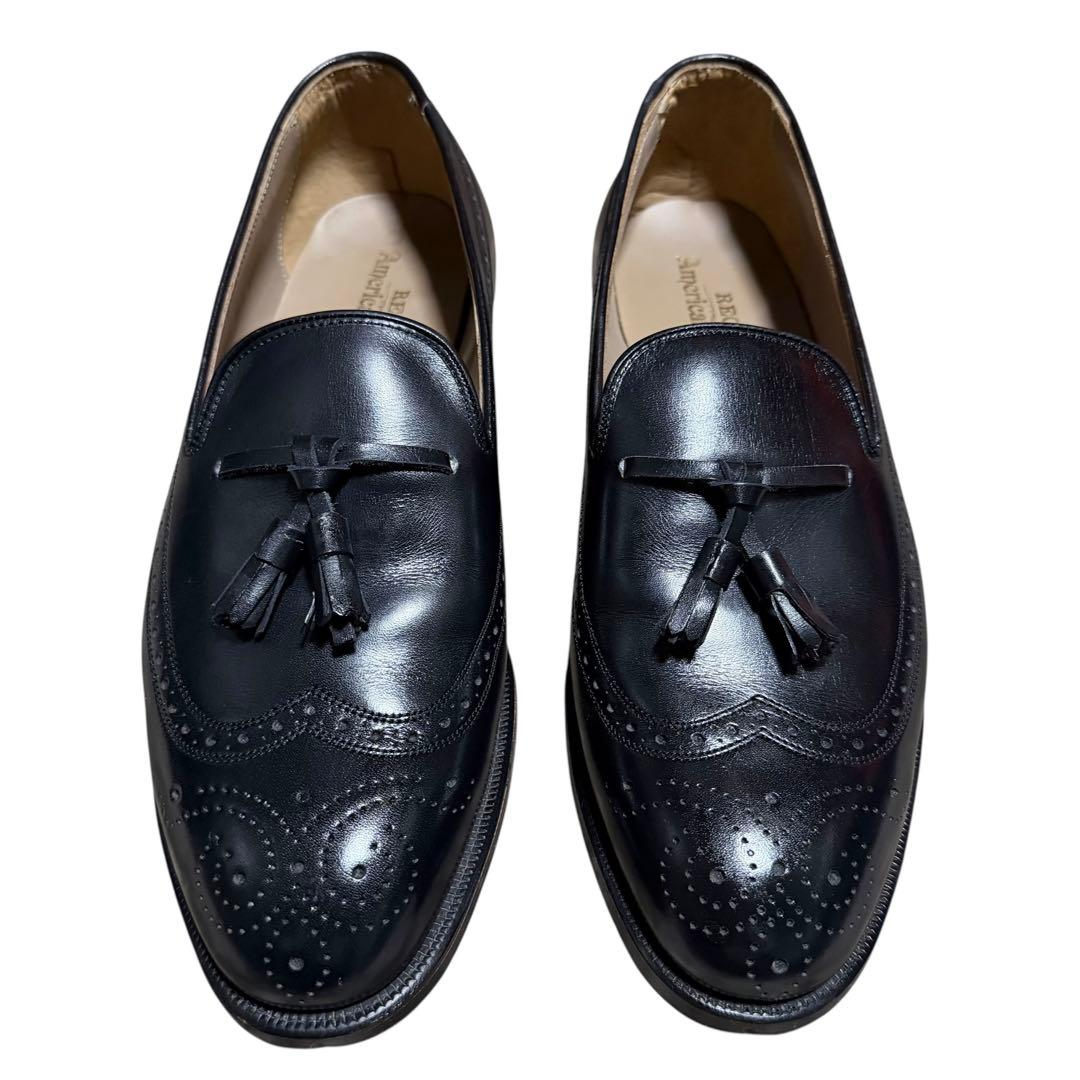 REGAL ウィングチップ メダリオン タッセルローファーブラック 25 1/2