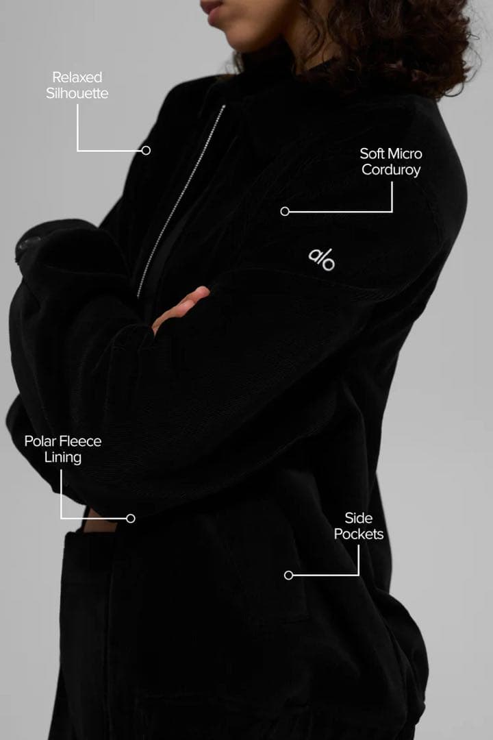 新品ALO Micro Corduroy オン デューティ ジャケット　ブラック