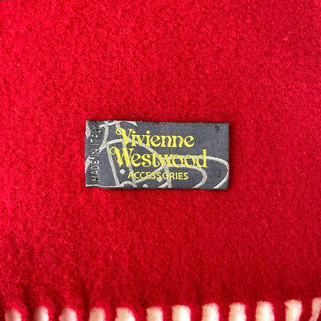 Vivienne Westwood マフラー レッド 刺繍 ゴールド