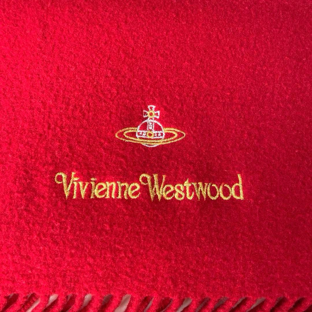 Vivienne Westwood マフラー レッド 刺繍 ゴールド