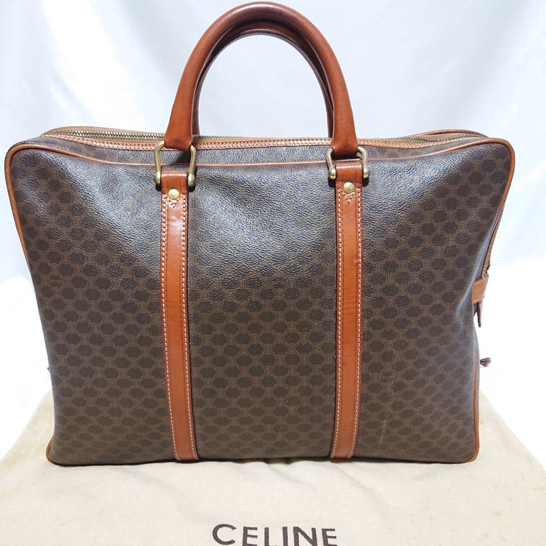 美品 CELINE マカダム柄 ビジネスバッグ