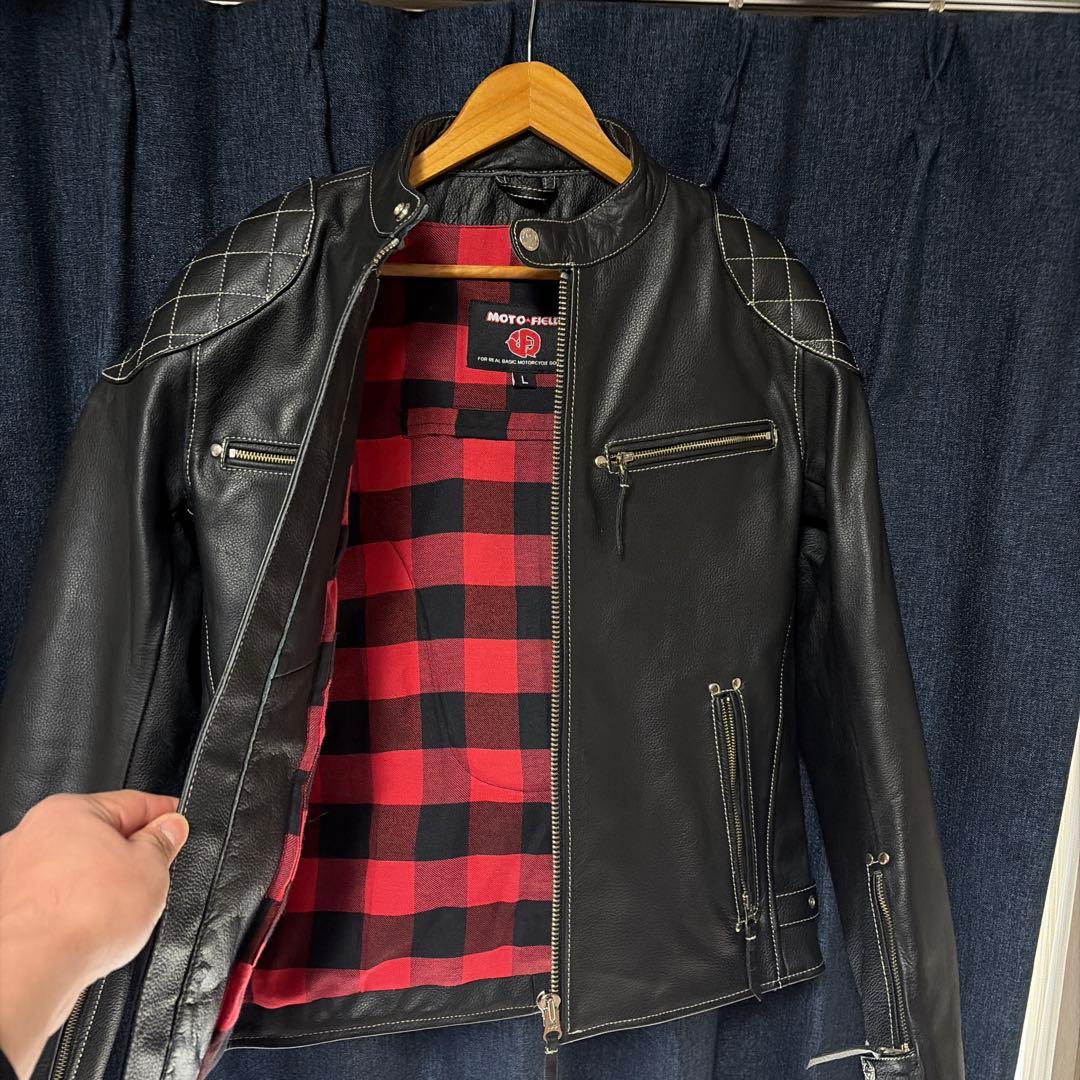 ブラックレザーキルティングジャケット