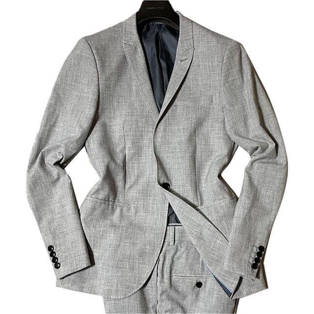  エイチ＆エム 手縫い スタイリッシュスーツ ライトグレー 46/M 美品