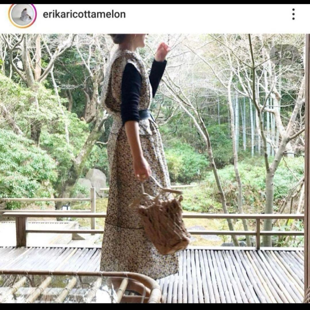 ブラミンク BLAMINK 小花柄 シルク ワンピース ベルト付