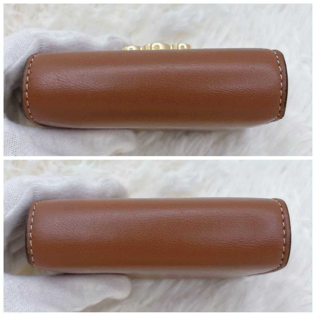 極美品✨CELINE トリオンフ スモールフラップウォレット 三つ折り ブラウン