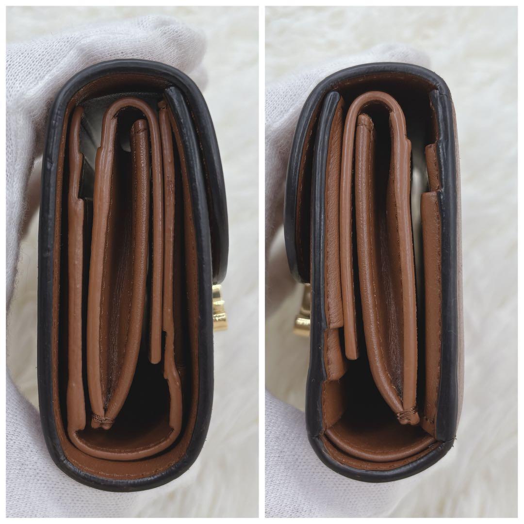 極美品✨CELINE トリオンフ スモールフラップウォレット 三つ折り ブラウン