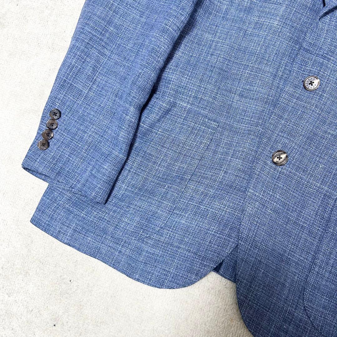 極美品　パパスプラス　エルメネジルドゼニア　テーラードジャケット　アンコン　青