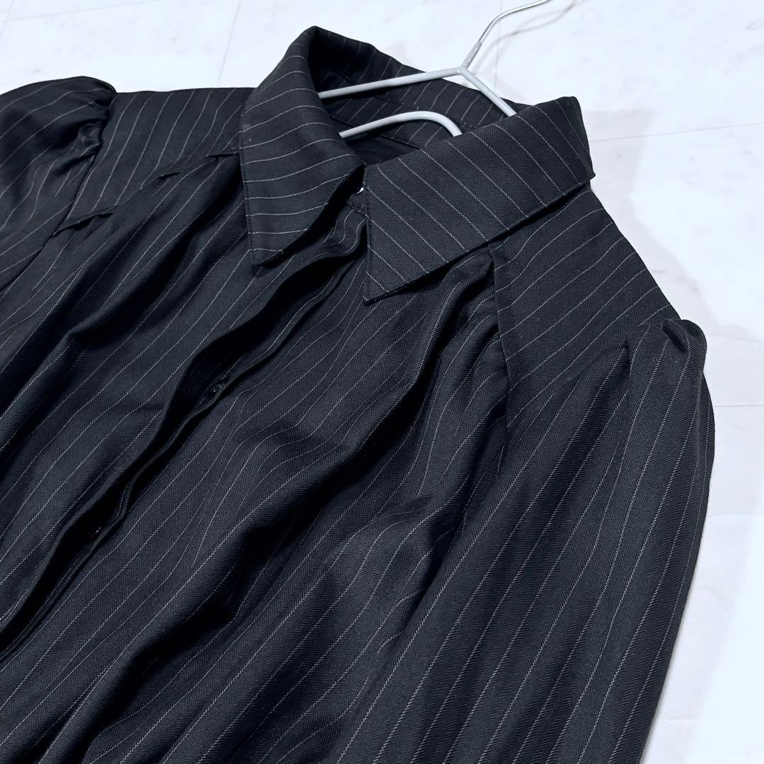 HARE ストライプティアードワンピース ロング ブラック FREE