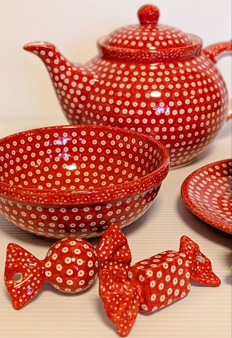 ポーリッシュポタリー 赤 セット ②