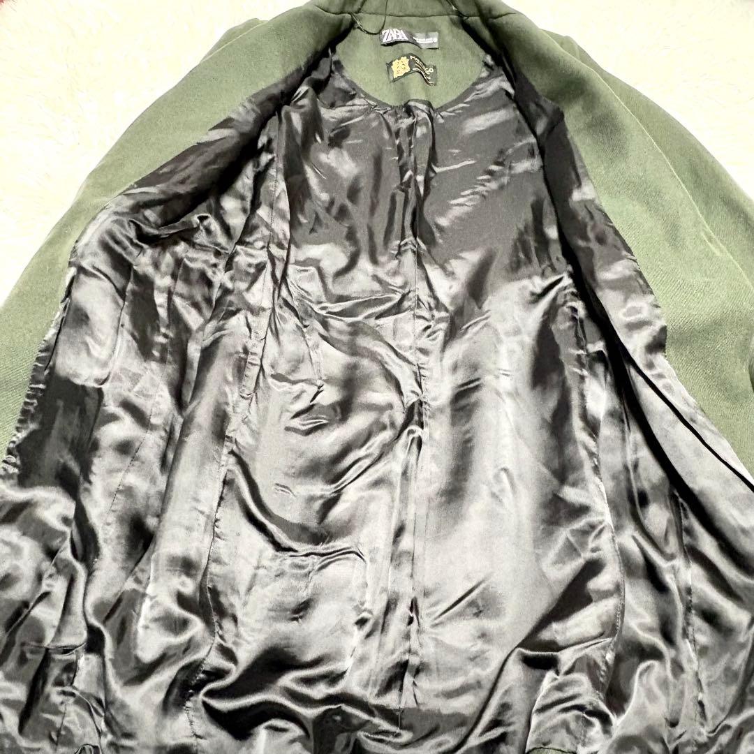 【極美品】ザラ　マンテコ　チェスターコート　グリーン　M