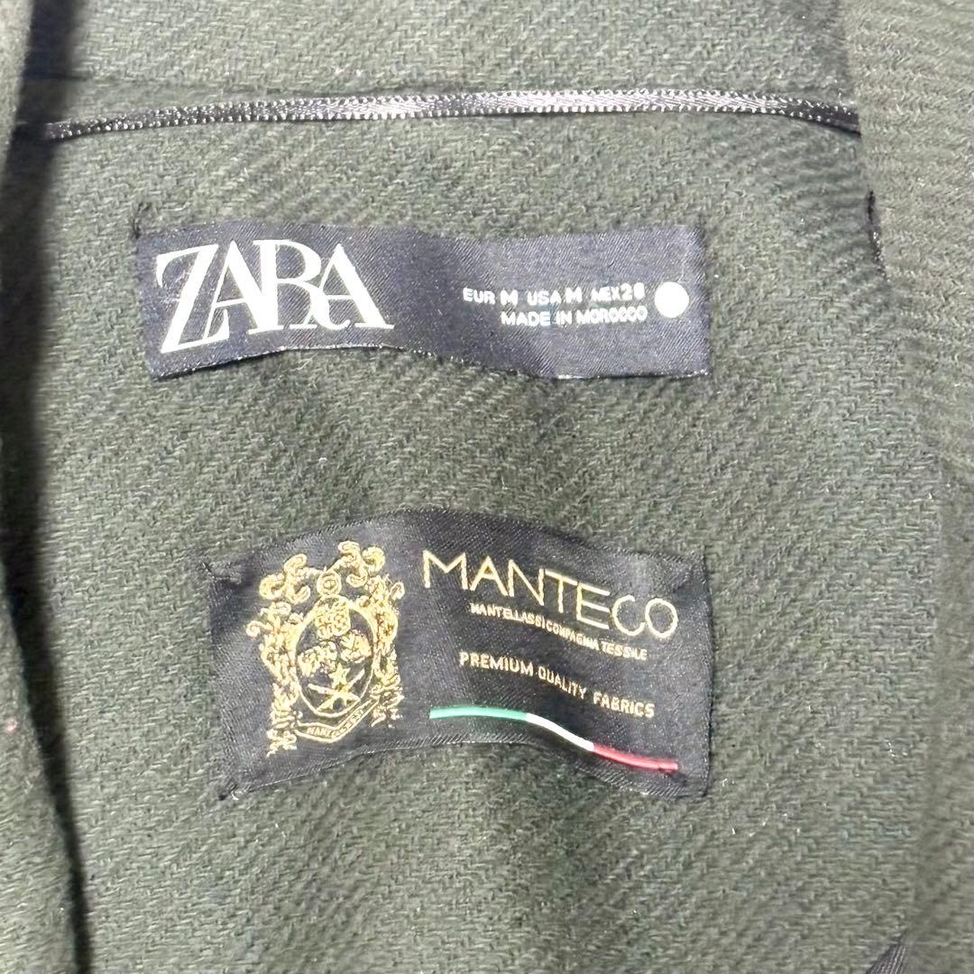 【極美品】ザラ　マンテコ　チェスターコート　グリーン　M