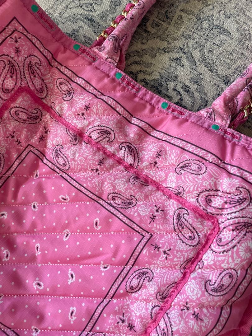 レスポートサック✴︎バンダナ柄ピンクトートバッグ✴︎ピンク