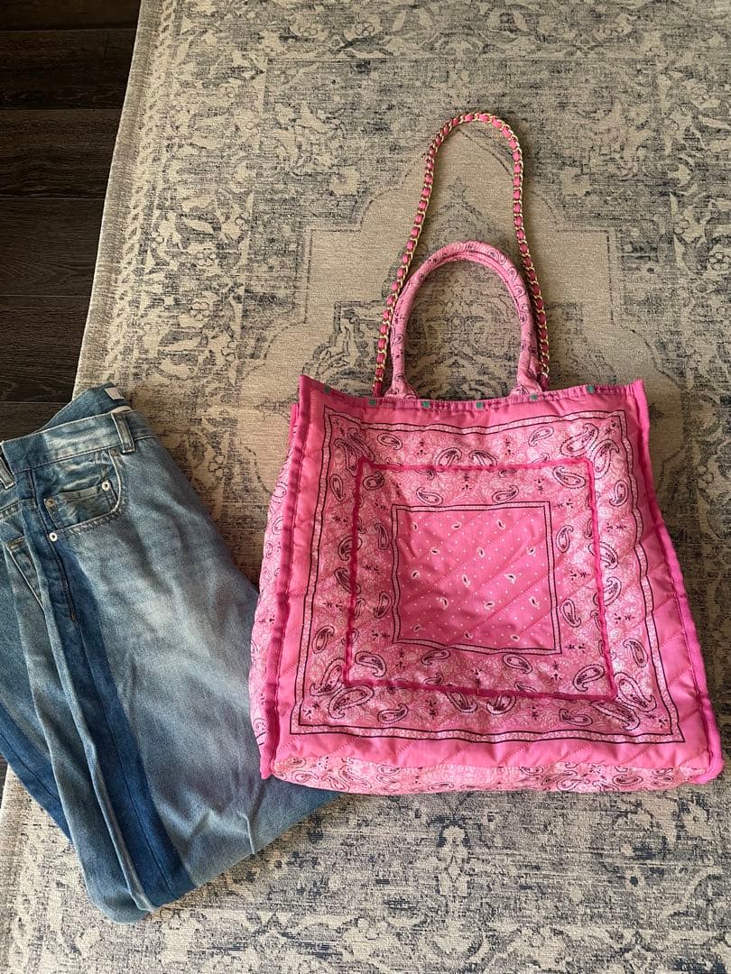 レスポートサック✴︎バンダナ柄ピンクトートバッグ✴︎ピンク