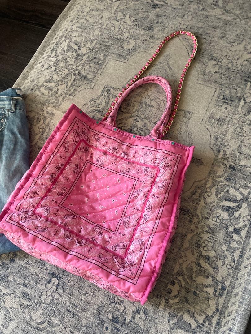 レスポートサック✴︎バンダナ柄ピンクトートバッグ✴︎ピンク