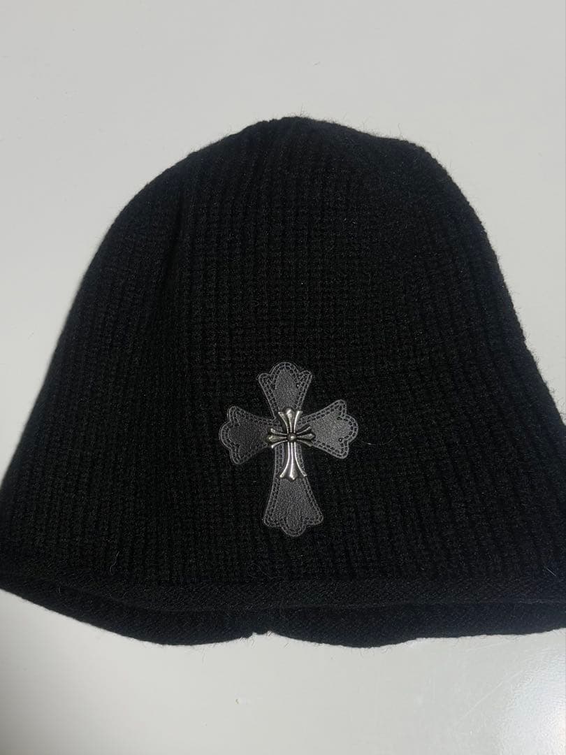 ニット帽　ビーニー　クロス　クロスモチーフ