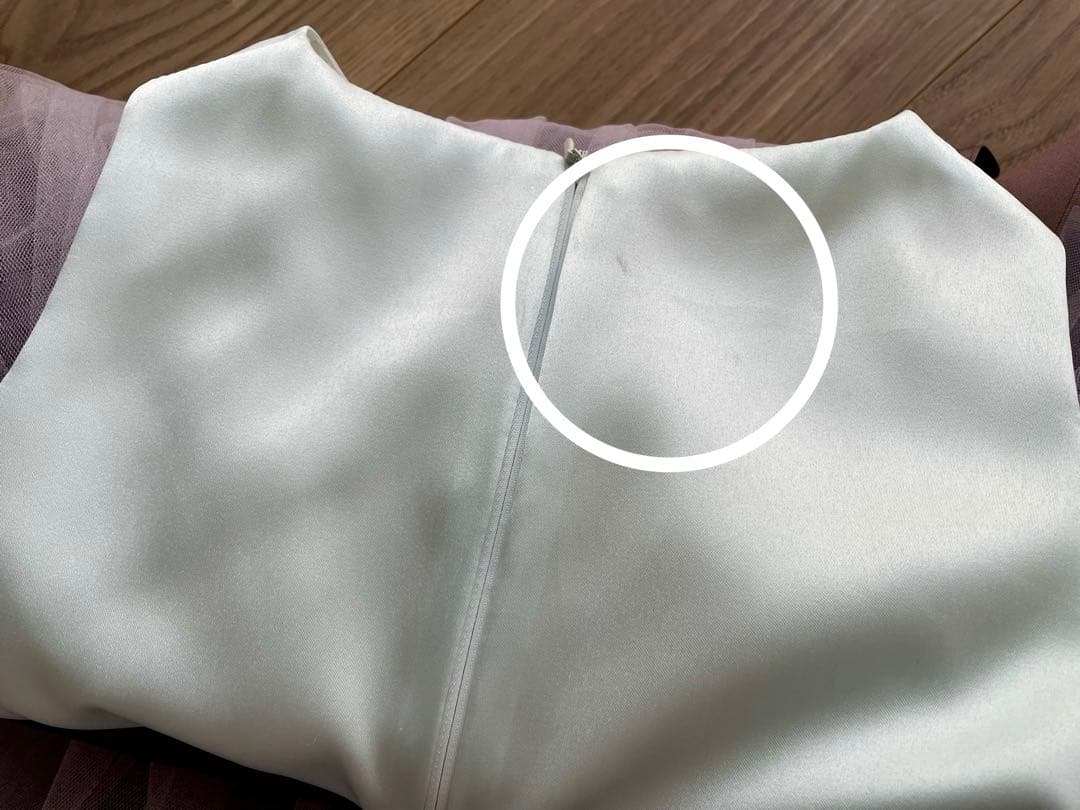 DRESCCO ミント×チャコールグレーフラワーコサージュドレス 125