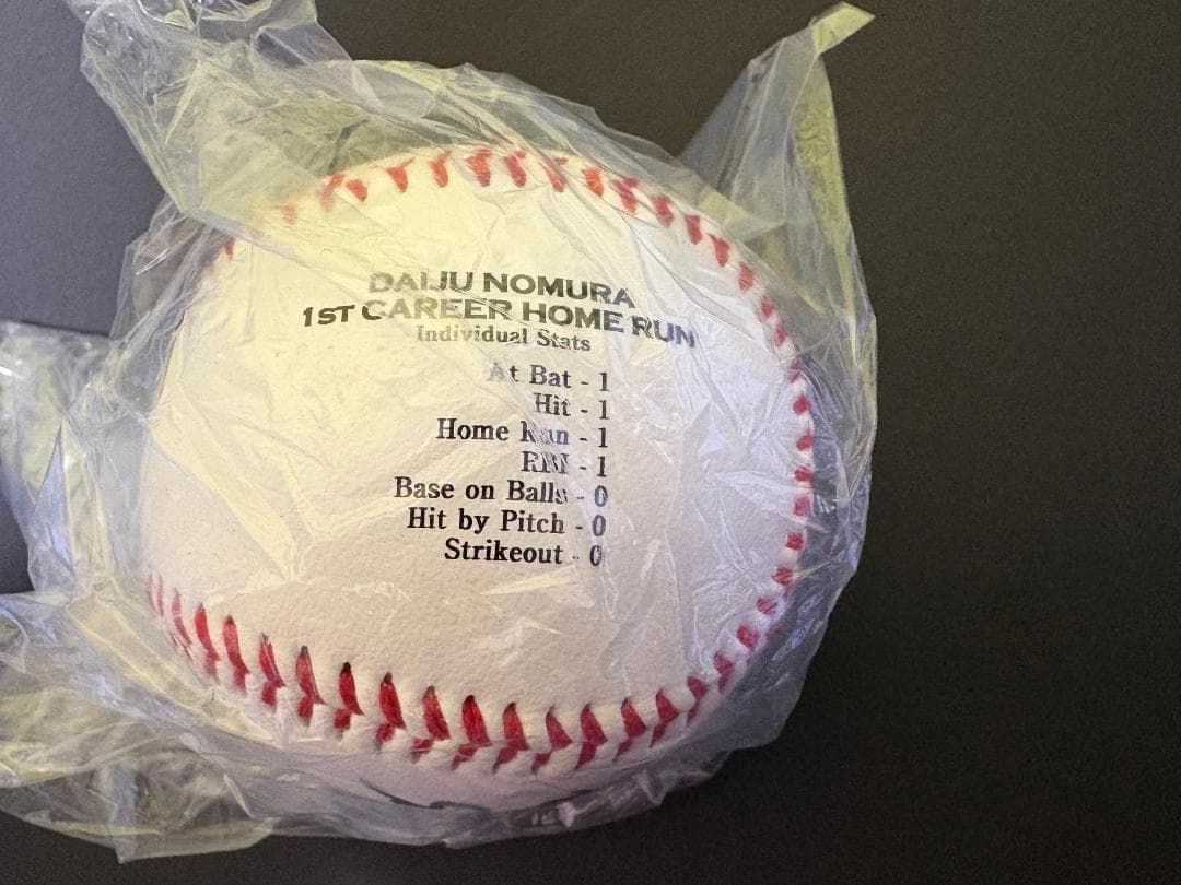 【野村大樹】プロ初本塁打記念グッズ（直筆サイン入りボール＆直筆サイン入りフォト）
