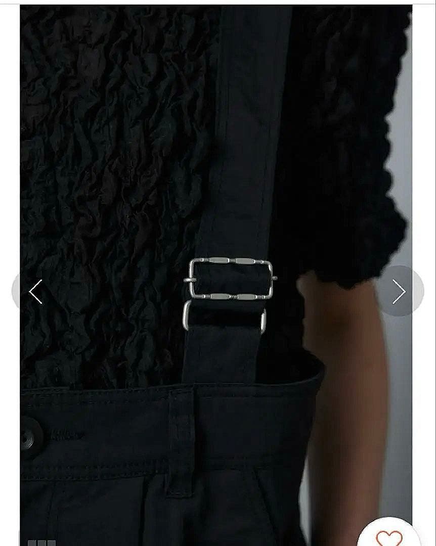 美品✨HeRIN.CYE ✨ハイウエストワイドサロペット　2024ss ブラック