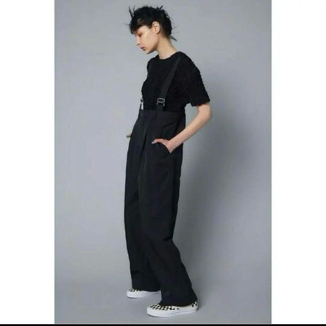 美品✨HeRIN.CYE ✨ハイウエストワイドサロペット　2024ss ブラック