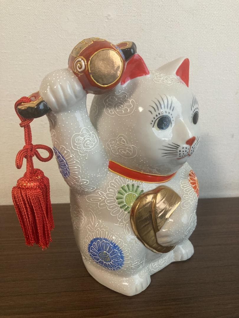 九谷焼　陶幸　招き猫　小判　打ち出の小槌