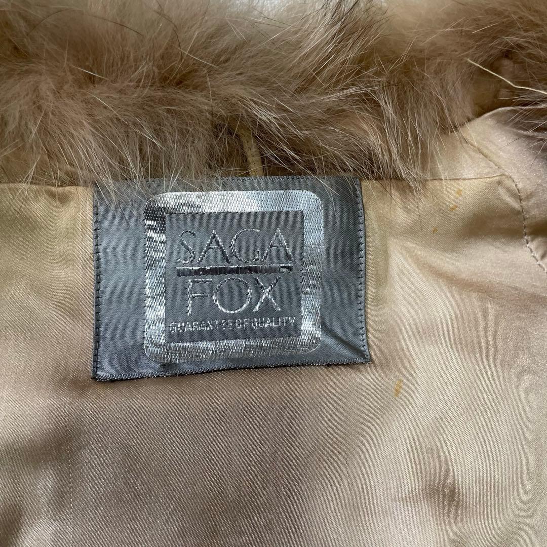 極美品 SAGAFOX ライトブラウン フォックス ファーコート リアル 本毛皮