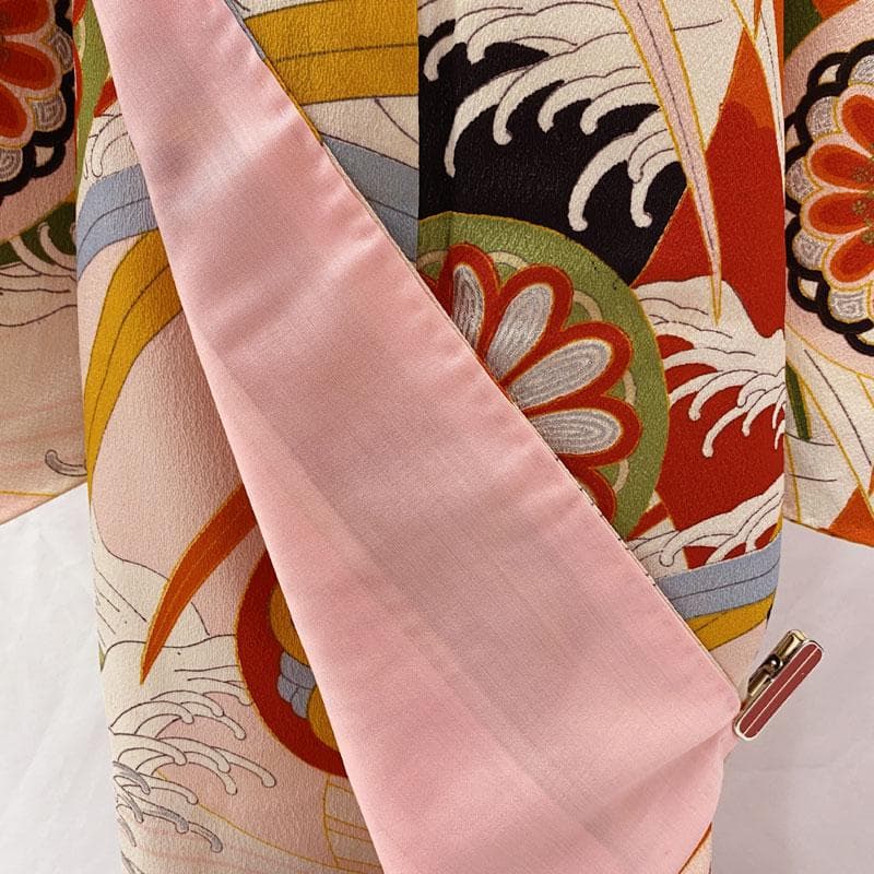 506ag64◎七五三 七歳 女児 セミアンティーク 着物&丸帯 総柄◎