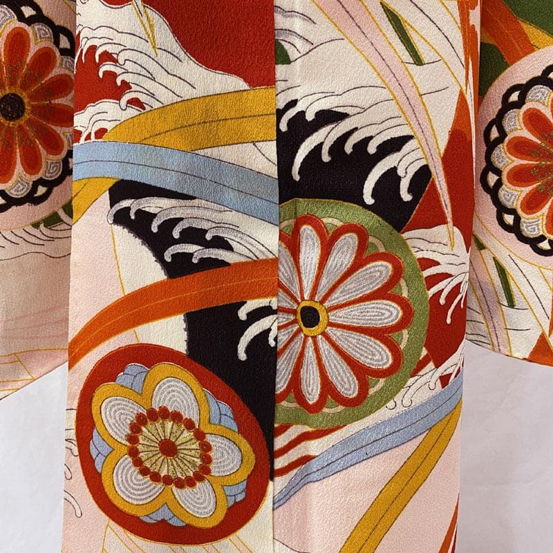 506ag64◎七五三 七歳 女児 セミアンティーク 着物&丸帯 総柄◎