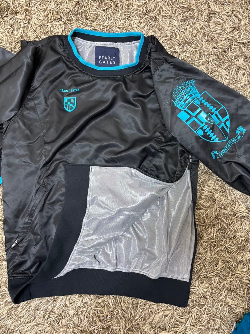 PEARLY GATES ブラック/ターコイズ 長袖スニード/インナー セット4