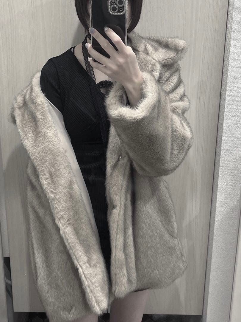 heather アウター　MIXファーミドルジャケット