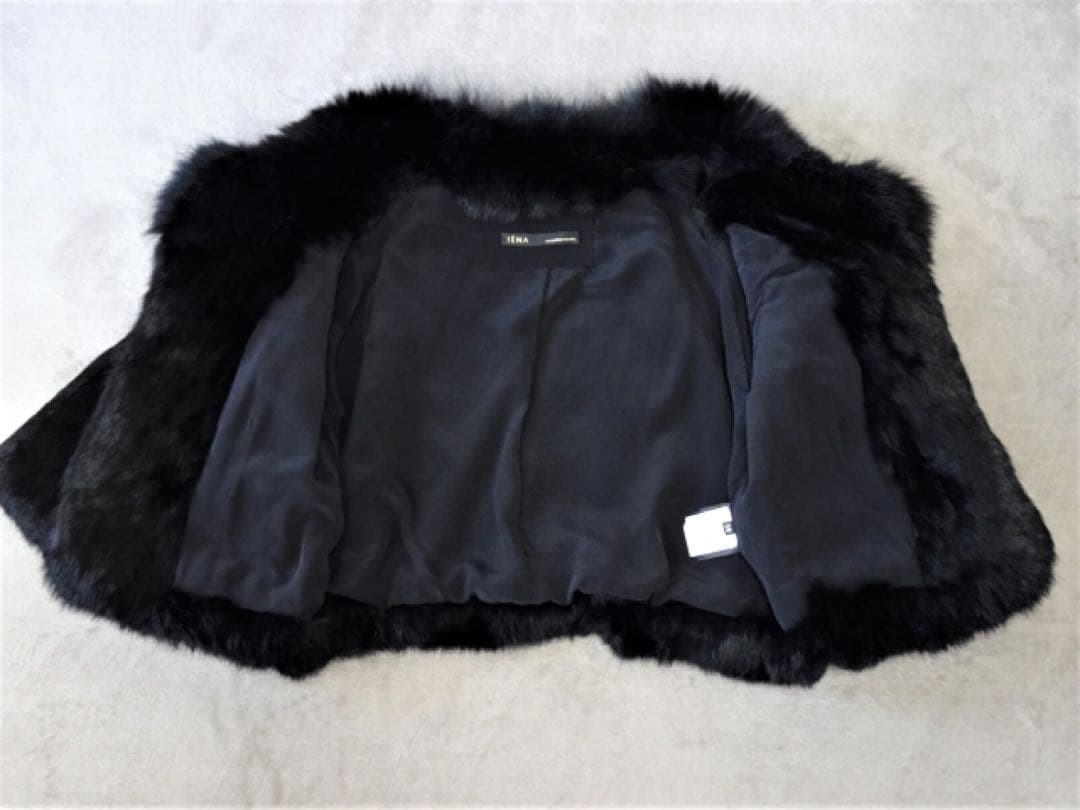 【イエナ】ラビット×フォックス ファーコート ショート丈ファーコート 毛皮 絹