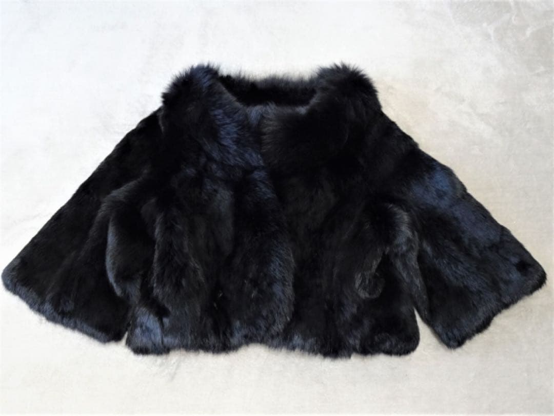 【イエナ】ラビット×フォックス ファーコート ショート丈ファーコート 毛皮 絹