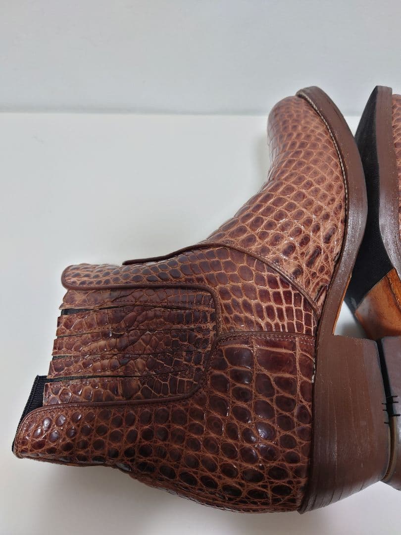高級✨リアルクロコダイル サイドゴアブーツ 26.5～27cm
