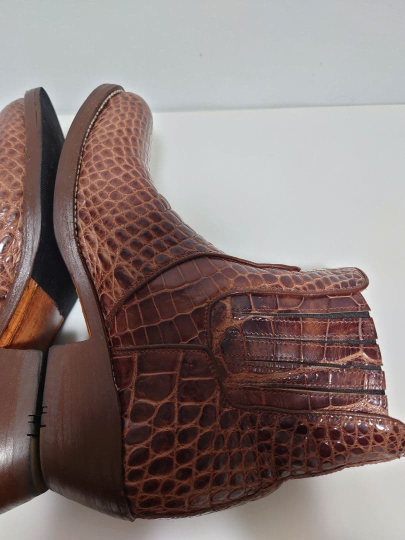 高級✨リアルクロコダイル サイドゴアブーツ 26.5～27cm