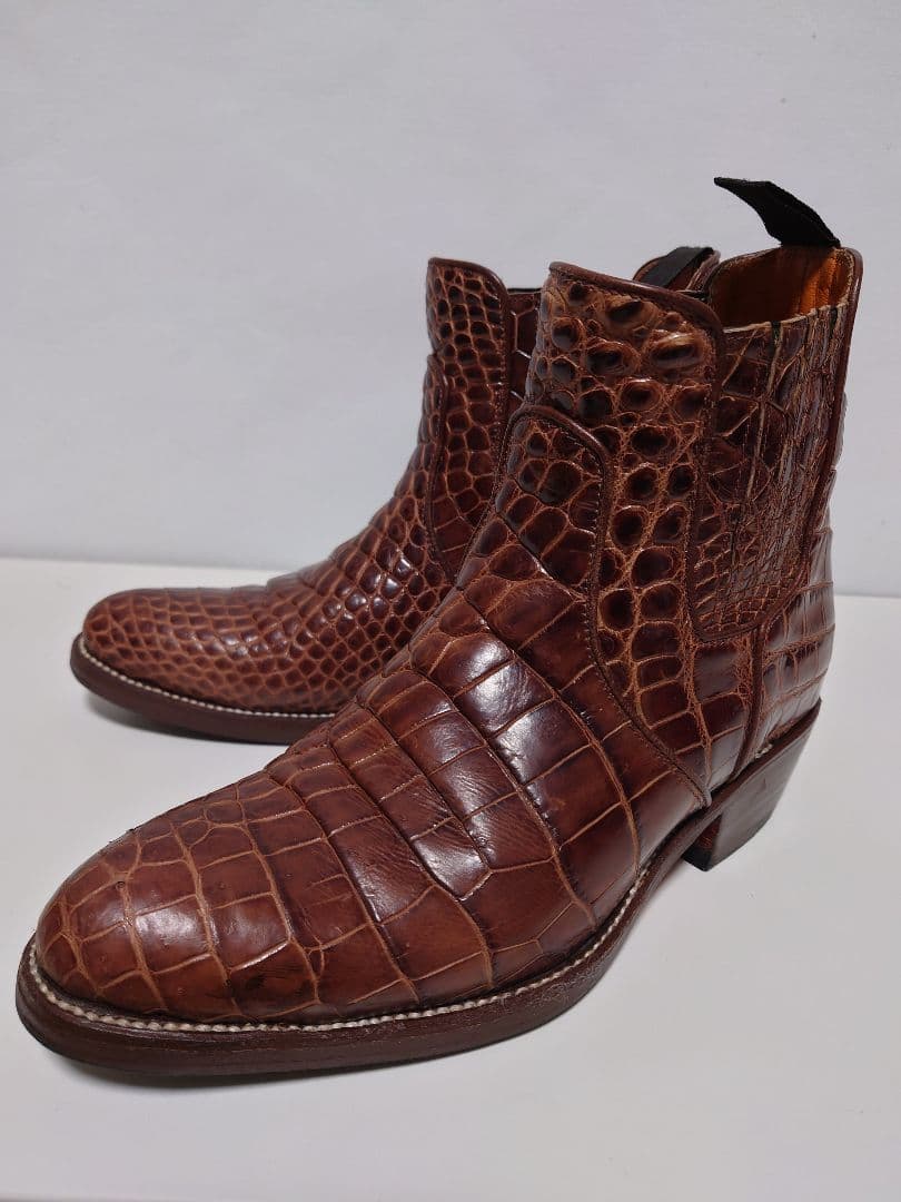 高級✨リアルクロコダイル サイドゴアブーツ 26.5～27cm