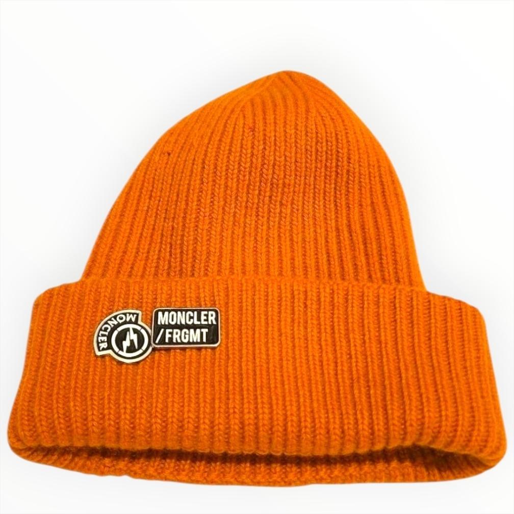 レア正規品✨モンクレールコラボヒロシフジワラコラボニットキャップオレンジバッジ付