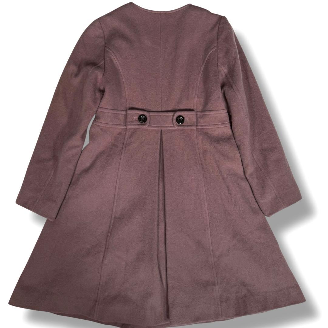 ブルーレーベル プリンセスライン メガチェック ウールメルトン ロングコート